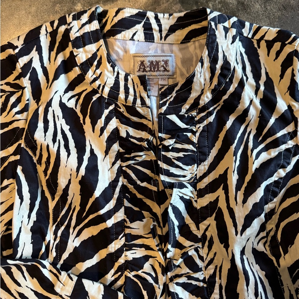 Zebra Print Jacket Size P Medium